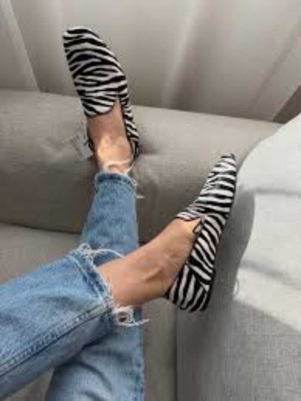 ZARA Zebra Print Loafers - Black & White Size 42/11 Dustbag Incl. NWT - Picture 3 of 12